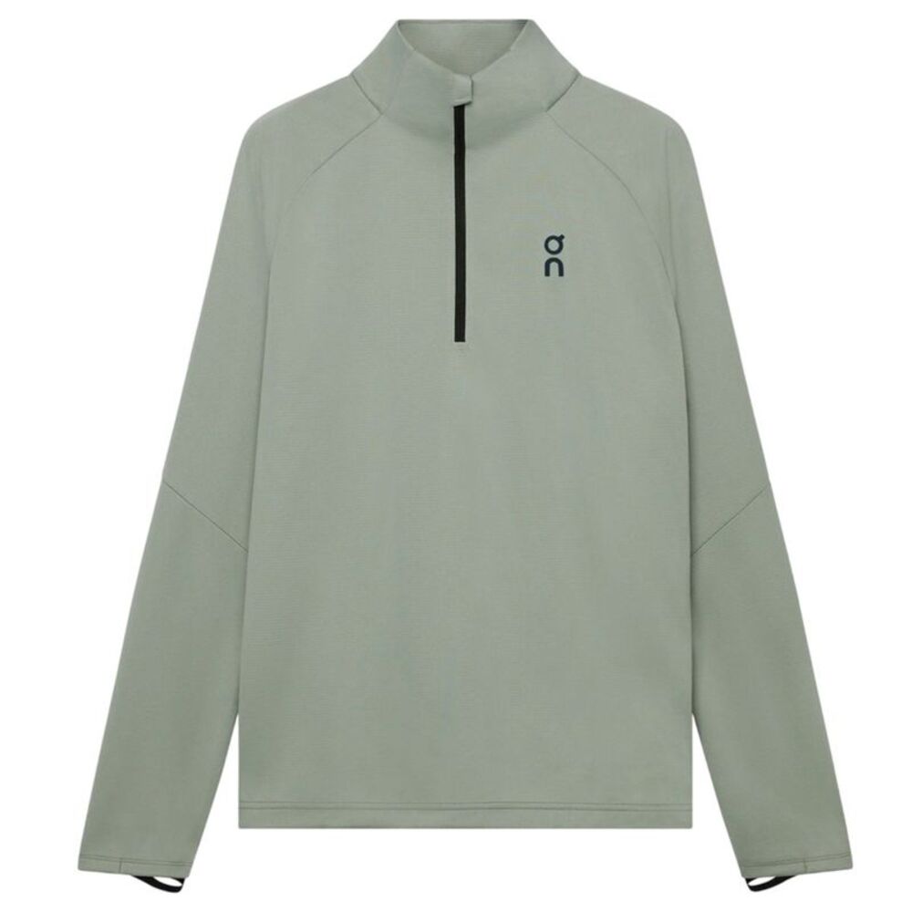 On Unisex Adult Climate Zip Neck Tailored Long-Sleeved Track Top / Tin